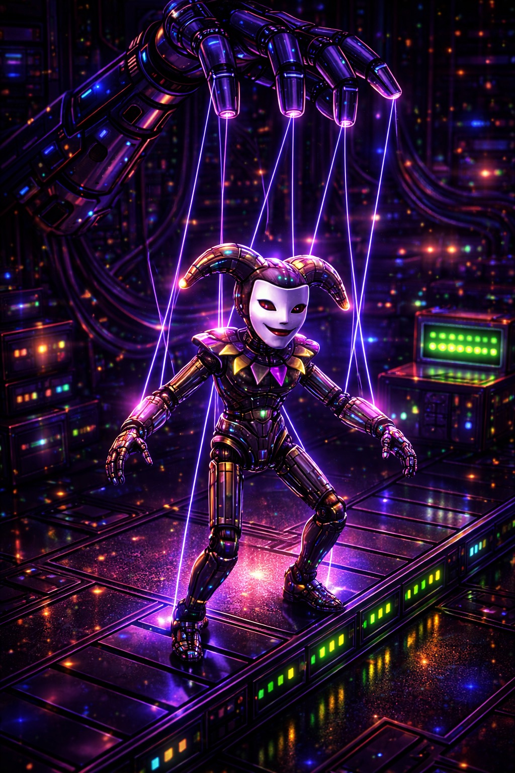 A futuristic marionette.