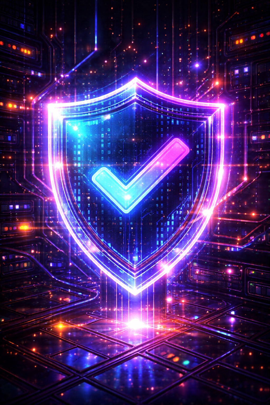 Futuristic cyberpunk shield